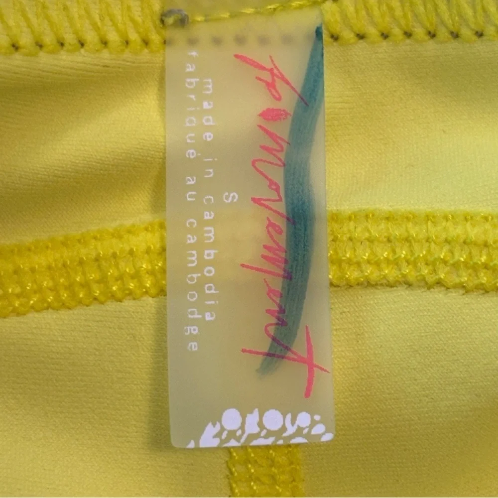 New Free People Movement Neon Yellow Athletic Leggings Size Small S
